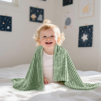 Soft Fleece Baby Blanket Ultra Cozy Green Baby Blankets - Image 8