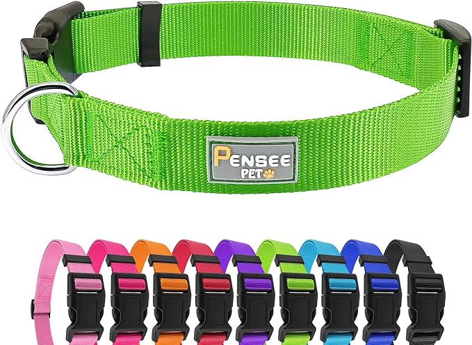 Dog Collar Green Basic Dog Collars by Penseepet