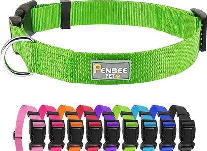 Dog Collar Green Basic Dog Collars by Penseepet