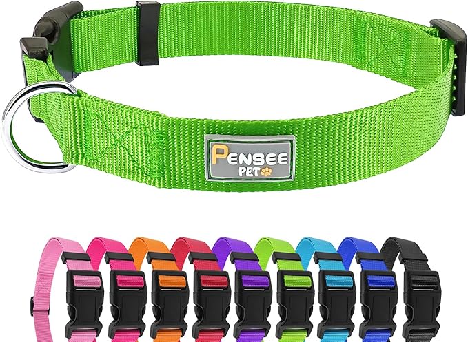Dog Collar Green Basic Dog Collars by Penseepet