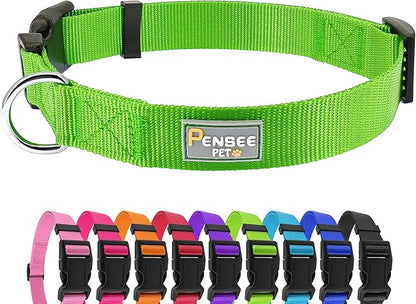 Dog Collar Green Basic Dog Collars by Penseepet