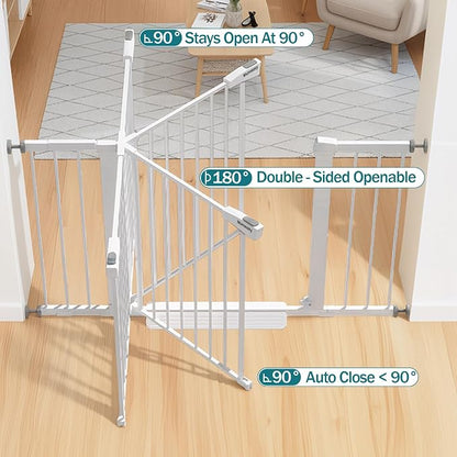 Mumeasy 29.7–48" Baby Gate for Stairs, Dog Gate for Doorways, Auto Close Child - Image 9
