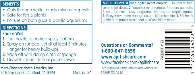 API SAFE & EASY Aquarium Cleaner Spray 8-Ounce Bottle - Image 2