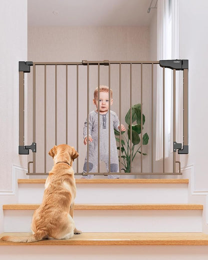 Cumbor 29.2–43" Baby Gate for Stairs, Wall-Mounted, Expandable No Bottom Bar by Cumbor