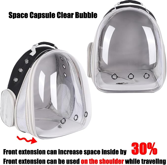Front Expandable Large Cat Backpack Carrier, Fit up to 20 lbs, Space Capsule - Image 3