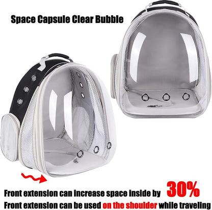 Front Expandable Large Cat Backpack Carrier, Fit up to 20 lbs, Space Capsule - Image 3