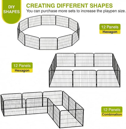 BestPet Dog Playpen 24 Inch 12 Panels Heavy Duty Metal Pet Exercise Pen Without - Image 4