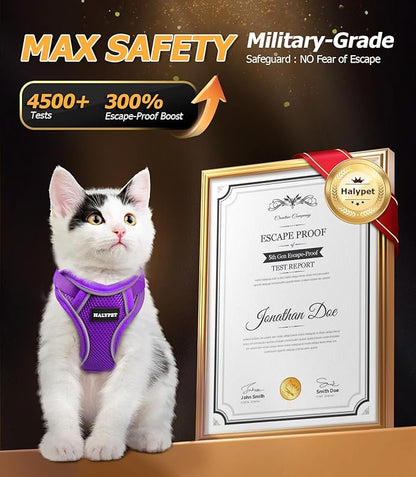 Halypet Cat Harness and Leash Set Escape Proof Adjustable Cat Leash Comfortable - Image 2