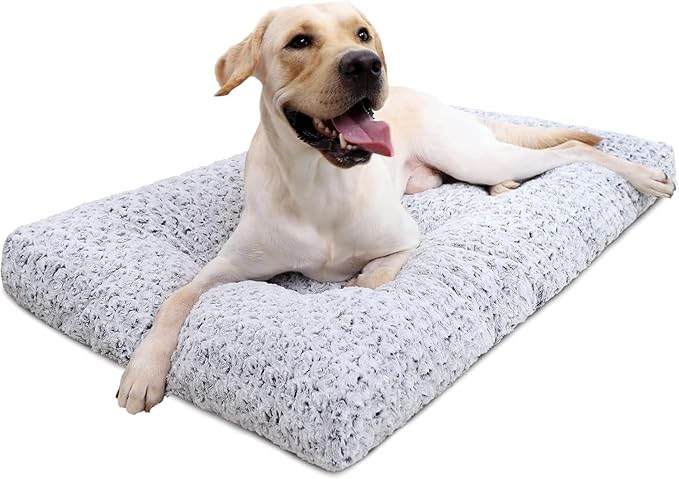 KSIIA Washable Dog Bed Deluxe Plush Dog Crate Beds Comfy Kennel Pad Anti-Slip by KSIIAPetProducts