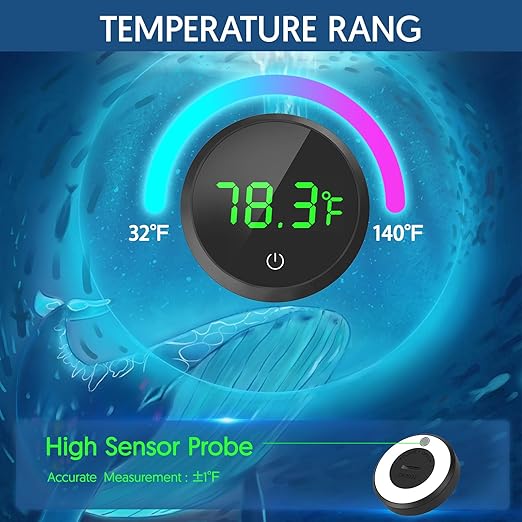 QZQ Fish Tank Thermometer Aquarium Thermometer Wireless Touch Stick Digital - Image 3