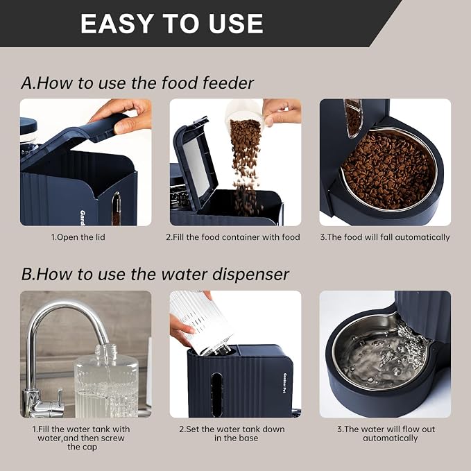 Gardner Pet Automatic Gravity Cat Food Feeder and Water Dispenser Stainless - Image 6
