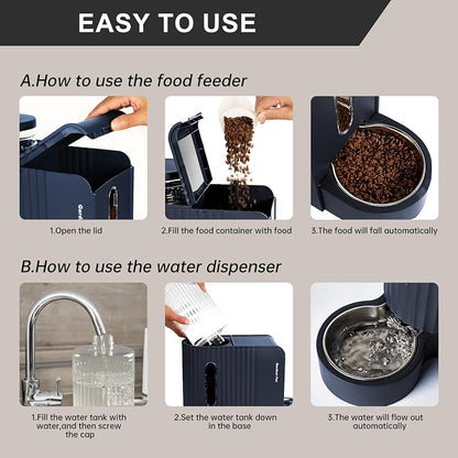 Gardner Pet Automatic Gravity Cat Food Feeder and Water Dispenser Stainless - Image 6