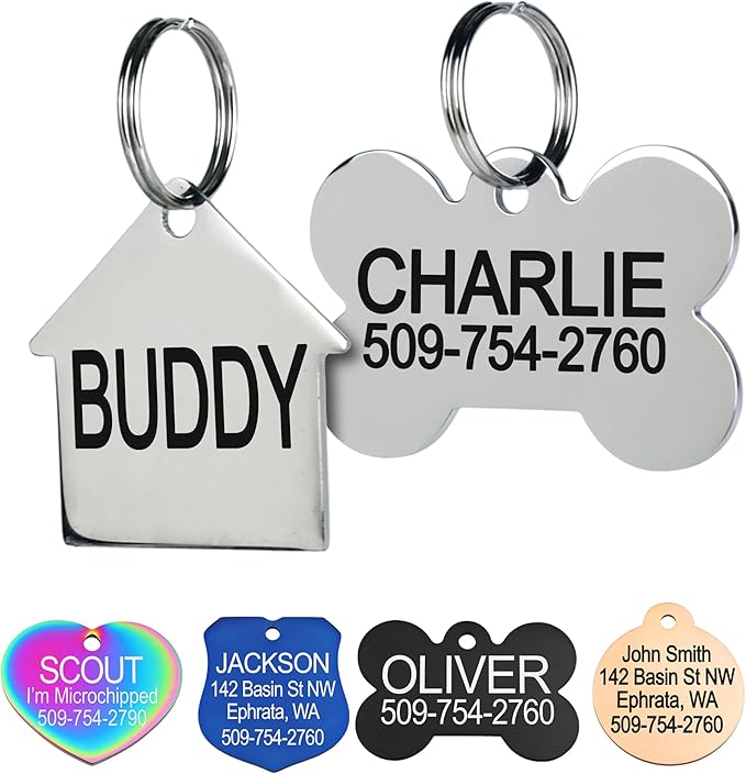 GoTags Stainless Steel Pet ID Tags, Personalized Dog Tags and Cat Tags by GoTags