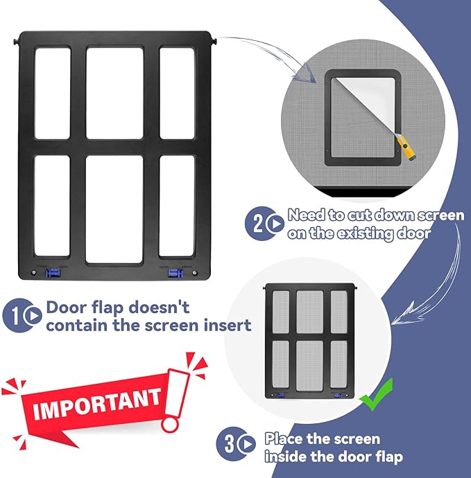 NAMSAN Cat Screen Door, Flap Opening 8.3 x 10.3 inches, Doggie Door - Image 4