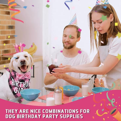 Weewooday Dog Birthday Party Supplies Birthday Boy Girl Cake Bandana Triangle - Image 3
