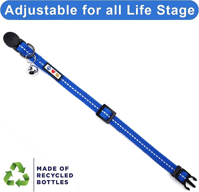 Pawtitas Recycled Blue Reflective Cat Collar – Eco-Friendly Breakaway Safety - Image 5