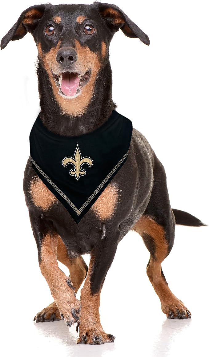 Pets First NFL New Orleans Saints TIE Bandana, Size Large/X-Large. Dog Bandana - Image 3