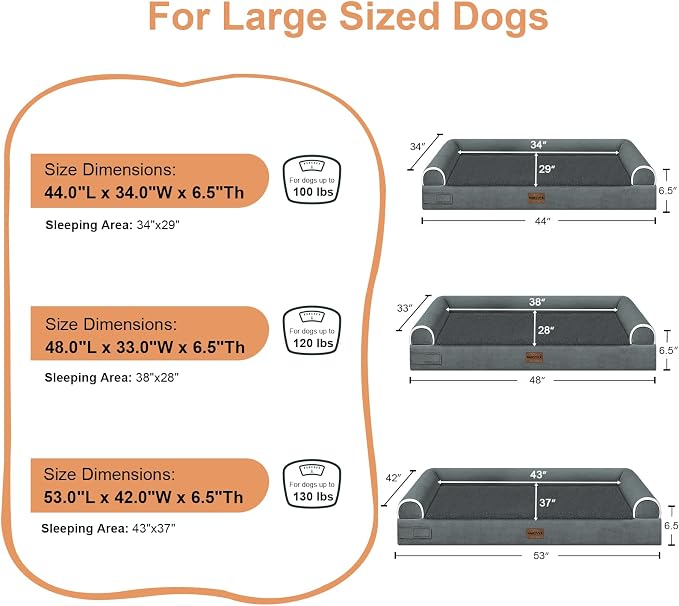 Large Dog Bed Orthopedic Washable: Extra Large Sized Beds - Image 6