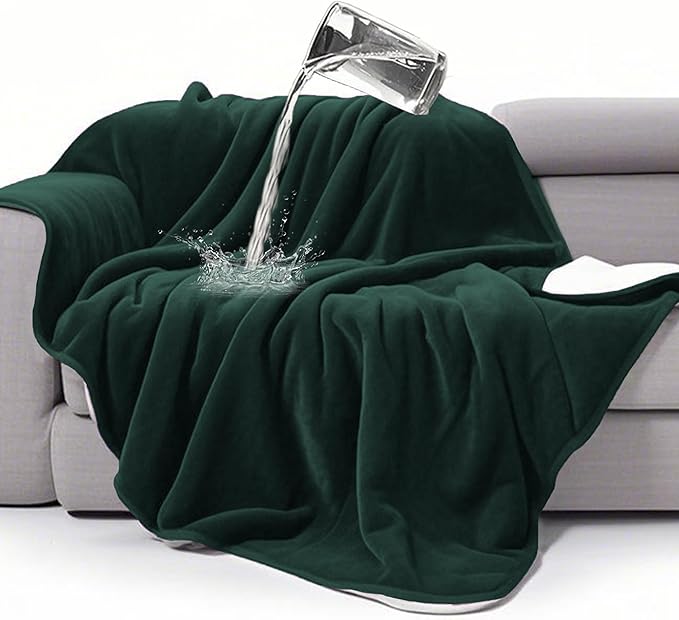 gogobunny Waterproof Bed Blanket, Reversible Sherpa Fleece Throw Blanket by gogobunny