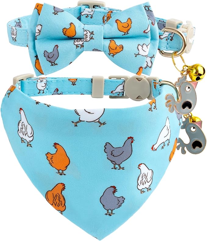 Faygarsle 2 Pack Chicken Pattern Cat Collar Set by Faygarsle