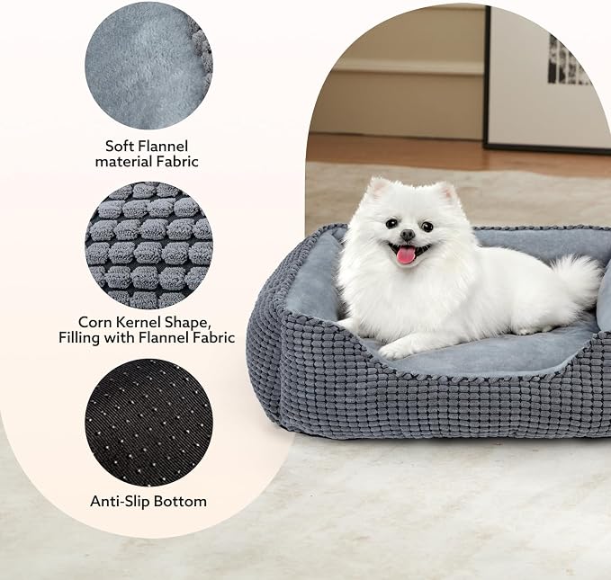 MIXJOY Dog Beds for Medium Dogs Washable, Rectangle Pet Bed Medium Size Dog - Image 5