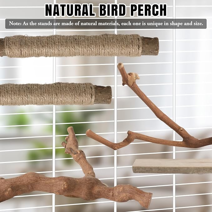 REHALY Large Bird Perch Stand, Paw Grinding Forks, Stand & Toys - Image 2