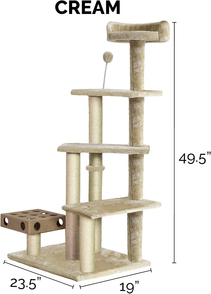 Furhaven 49.5" Tall Cat Tree for Indoor Cats, Ft. Sisal Scratching Posts - Image 2