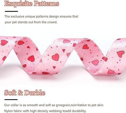 Love Pattern Dog Collar with Buckle Adjustable Safety Nylon Collars - Image 3