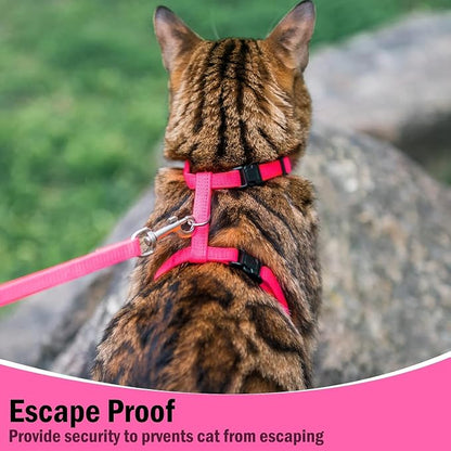 PUPTECK Adjustable Cat Harness and Leash Set Escape Proof Kitten Strap Collar - Image 4