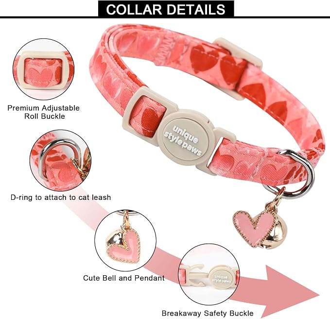 Unique style paws 2 Pack Valentine's Kitten Collar Breakaway - Image 2