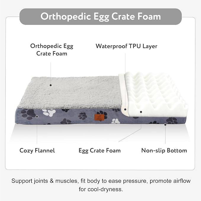 Waterproof Orthopedic Dog Bed for Extra Large Dogs 41x27x4 Inch - Image 2