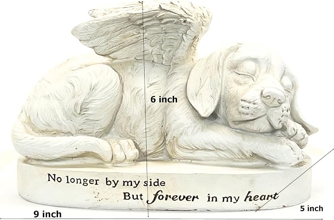 Bellaa Dog Statues 10 Inch Angel Wings Labrador Golden Retriever Puppy Pet - Image 4