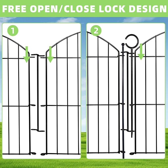 Decorative Garden Fence 24in x20ft, 10 Pack No Dig Fence Animal Barrier - Image 4