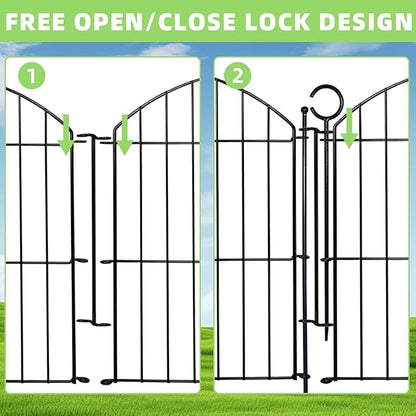 Decorative Garden Fence 24in x20ft, 10 Pack No Dig Fence Animal Barrier - Image 4