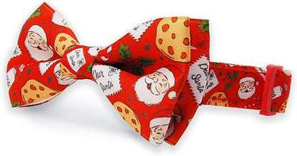 Christmas Dog Collar with Bow Tie Set, Adjustable Puppy Collar - Image 3