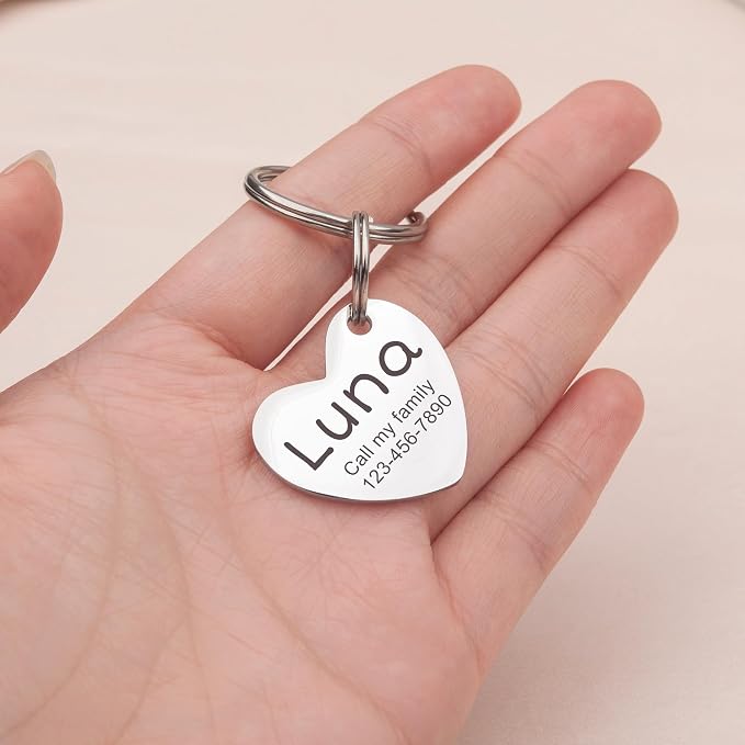 Anavia Personalized Pet ID Tags, Stainless Steel Glossy Laser Engraved Dog Cat - Image 6