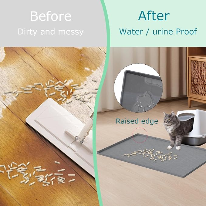 Cat Litter Mat for Litter Box, Silicone Large Cat Litter Trapping Mat - Image 5