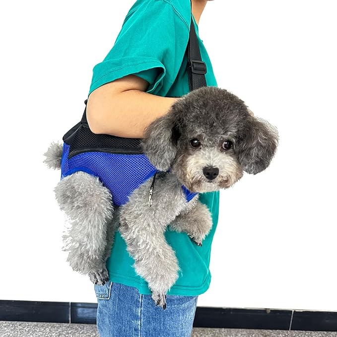 Pet Dog Carrier Backpack, Portable Breathable Mesh Chest Carrier, Polyester - Image 7