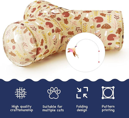 Tempcore Pet Cat Tunnel Tube Cat Toys 3 Way Collapsible, Cat Tunnels - Image 7