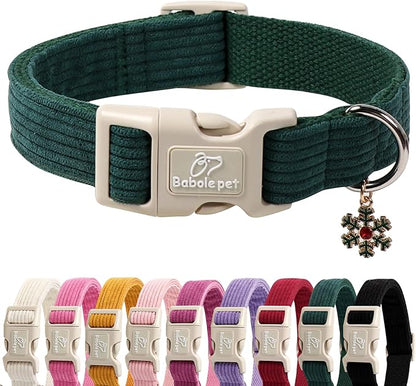 Cute Corduroy Dog Collar by Babolepet
