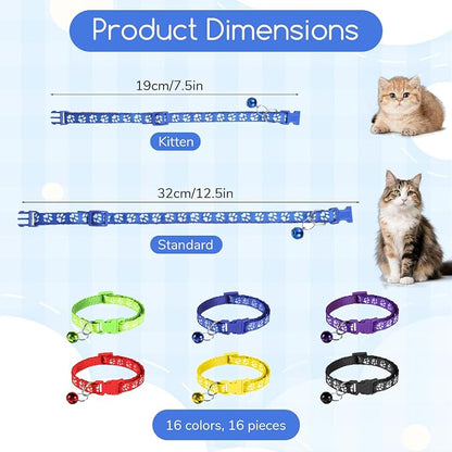 6 Pcs Collar for Cats, Breakaway Cat Collars Reflective Safety Kitten Collar - Image 2