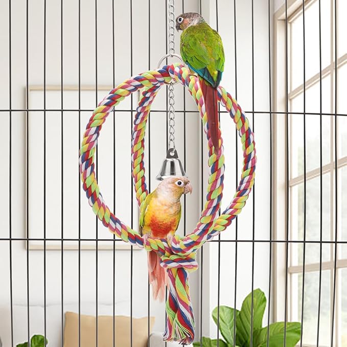 Bird Rope Swing Colorful Perch Climbing Toy - Image 4