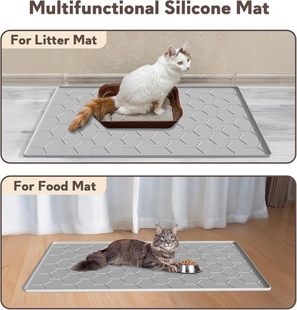 Cat Mat for Litter Box, Large 34" X 22" Cat Litter Mat, Waterproof Silicone Pad - Image 6