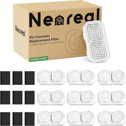 Official 9 Pack Replacement Filters & Pre-Filter Sponges by Neareal