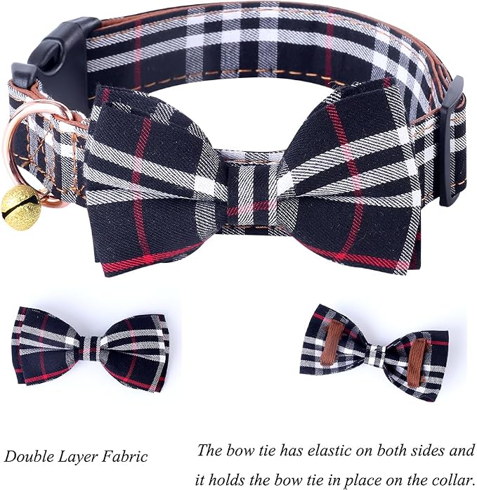 Yizepet Dog Collar with Bow Tie- Adjustable pet Collar - Image 3