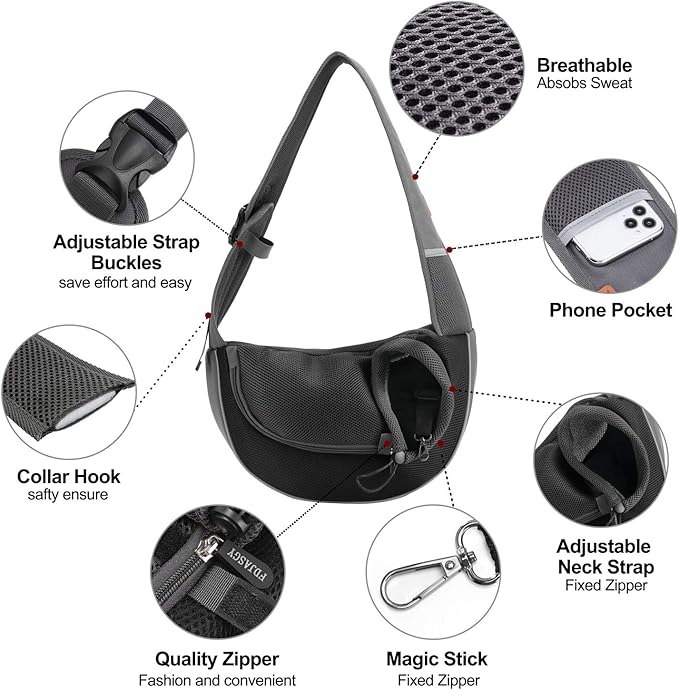 FDJASGY Pet Sling Carrier for Small Dogs Cats, Breathable Mesh Travelling Hand - Image 3