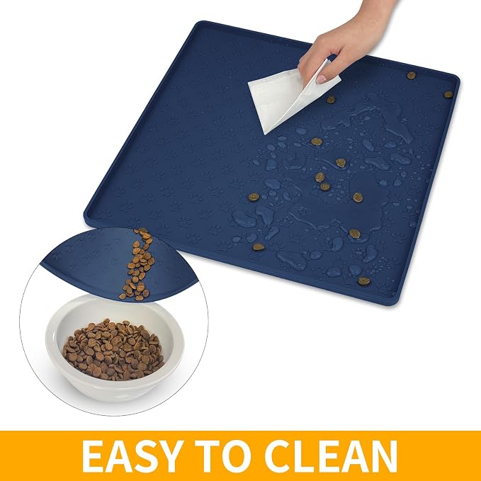 Ptlom Pet Placemat for Dog and Cat, Waterproof Non-Slip Silicone Feeding Bowl - Image 7