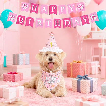 Dog Birthday Party Decorations, Adjustable Dog Bandana Set - Image 6