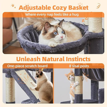 Taoqimiao Cat Tree 71-Inch, Cat Tower - Image 6