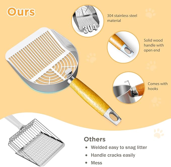 Cat Litter Scoop, Litter Scooper, Metal Cat Litter Scoop, Stainless Steel Cat - Image 3
